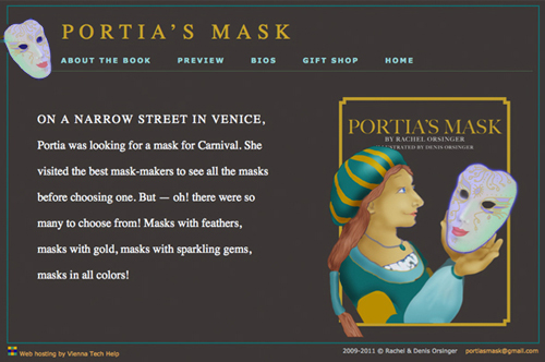 Portia's Mask website